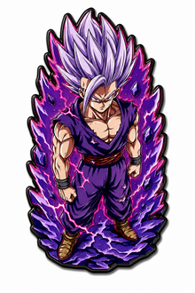 Pin Dragon Ball - Gohan Beast - aura violette